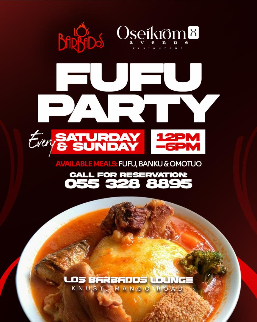 Fufu Party at Los Barbados Sunday-28 June